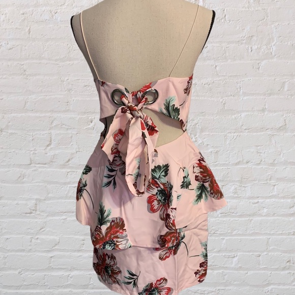 ❌DONATED❌Blush Pink Floral Peplum Style Lined Dress - Picture 5 of 12